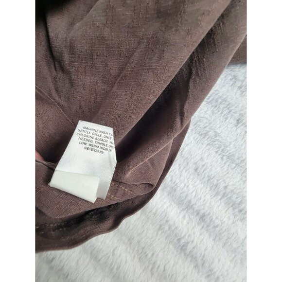 REI Mens Brown Textured Short Sleeve Button-Up Shirt Large Casual Lightweight - Picture 5 of 8